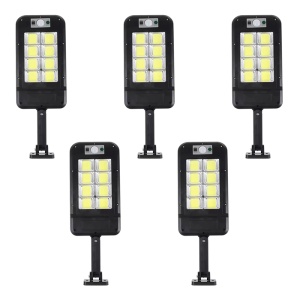 Set 5 lampi solare Tiessa, cu telecomanda, 160 LED-uri, corp de iluminat exterior, cu incarcare solara, senzor de miscare/lumina