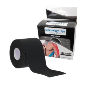 Set de 4 buc banda kinesiologica Timeless Tools, Bumbac, 5 cm x 5 m, Negru - Img 3