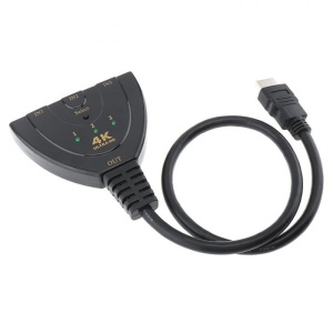 Splitter HDMI cu 3 intrari si o iesire elSales ELS-SH3 , rezolutie 4K, lungime 30 cm, negru - Img 2