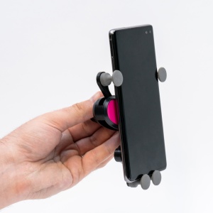 Suport auto pentru telefon, brate flexibile cauciuc, pentru telefoane de 65 - 80 mm, Negru/Roz - Img 5