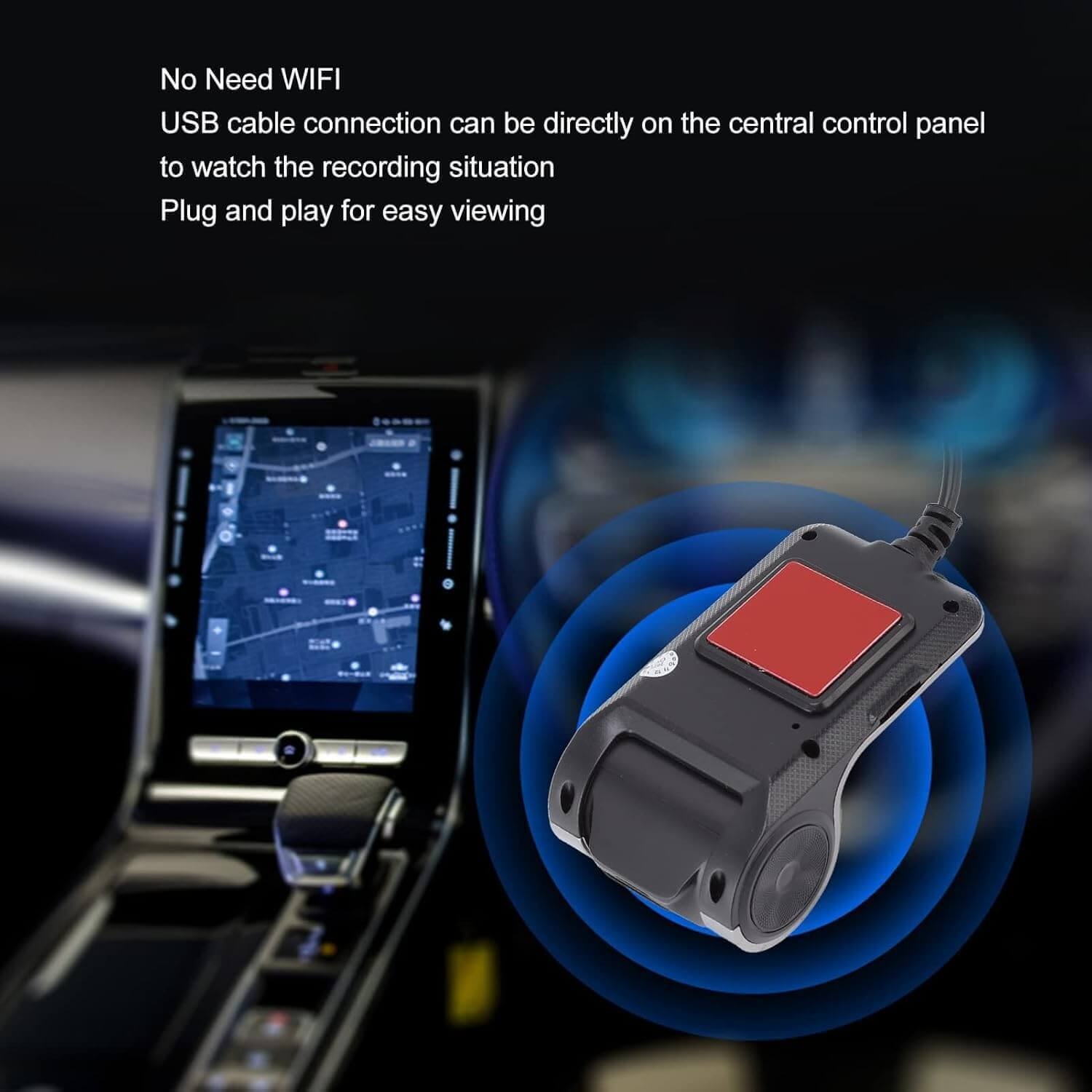 Camera auto de bord, pentru navigatie universala cu android, Full HD 1080P, slot card TF 32GB, ADAS