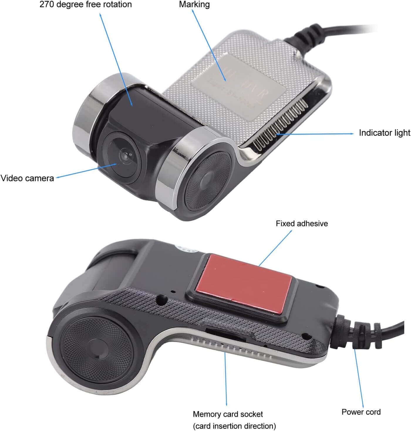 Camera auto de bord, pentru navigatie universala cu android, Full HD 1080P, slot card TF 32GB, ADAS