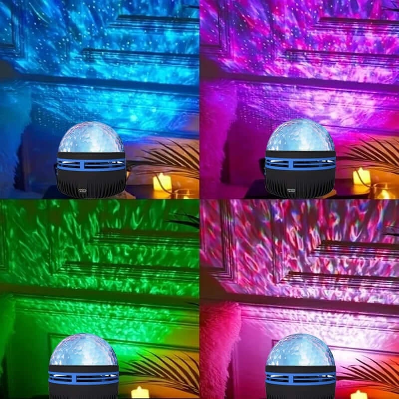 Proiector cu lumini pentru camera, dormitor, de petrecere, LED, RGB, 3W, glob de cristal