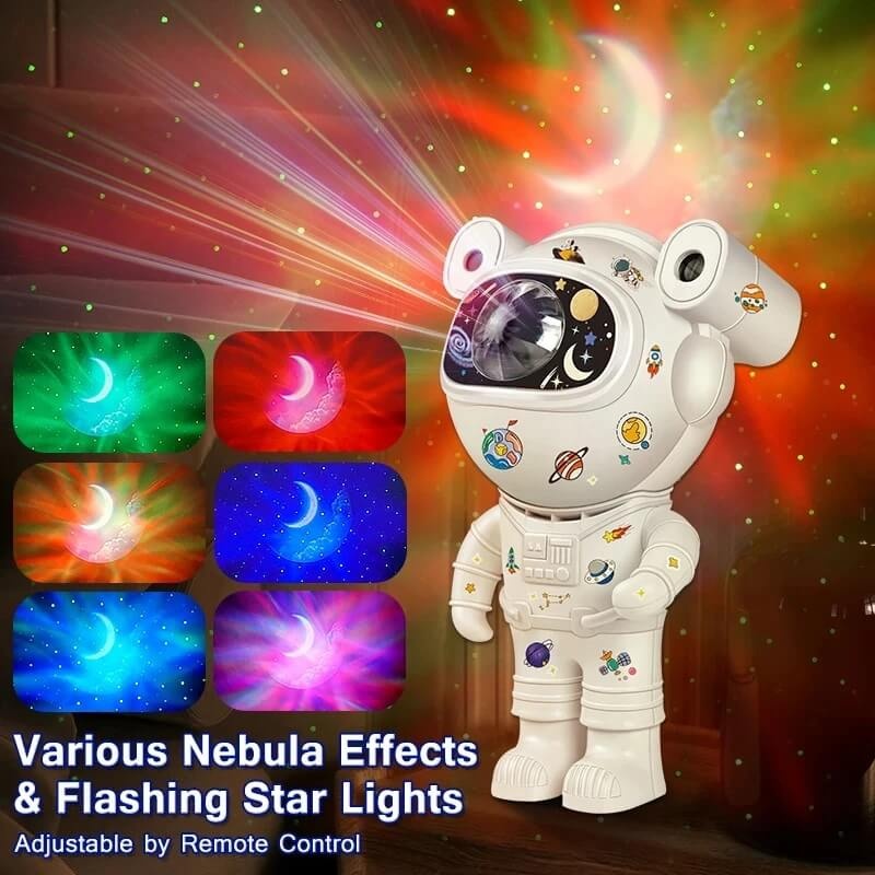 Proiector led galaxie, in forma de astronaut, pentru camera, copii, bluetooth, efect nebula, aurora (5)