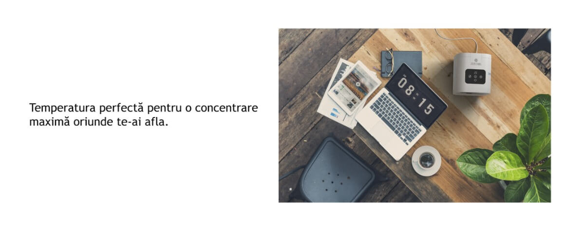 Racitor aer cu apa, portabil, ventilator, racire, umidificare, purificare, LED RGB 3 culori, USB Alb