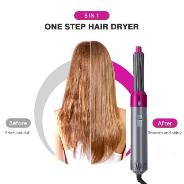 Perie de par cu uscator, multifunctional, 5 in 1, creponat, ondulat, indreptat, ceramica