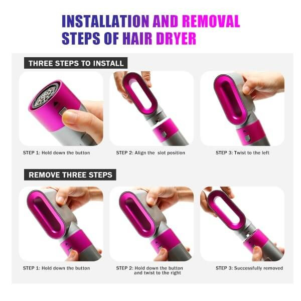 Perie de par cu uscator, multifunctional, 5 in 1, creponat, ondulat, indreptat, ceramica