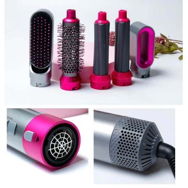 Perie de par cu uscator, multifunctional, 5 in 1, creponat, ondulat, indreptat, ceramica