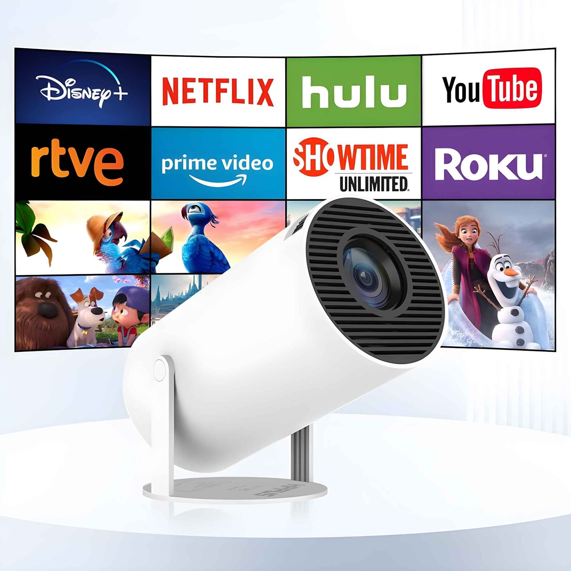 Consola de jocuri cu proiector, 4K, 2 joystick-uri, wireless, Ultra HD, Android 11, telecomanda