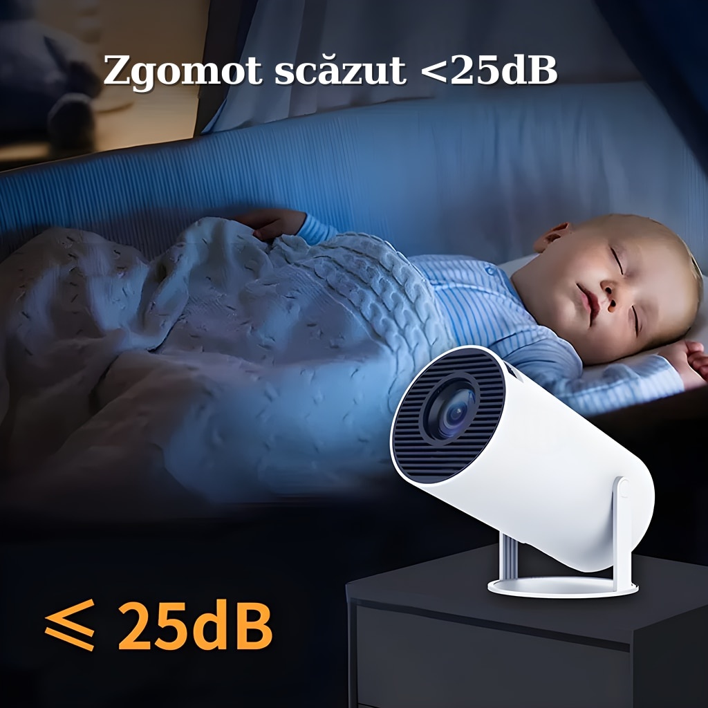 Consola de jocuri cu proiector, 4K, 2 joystick-uri, wireless, Ultra HD, Android 11, telecomanda