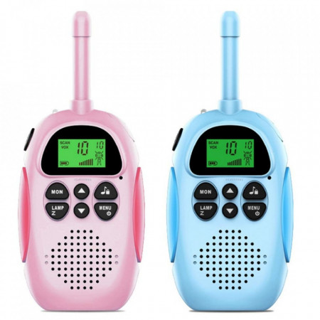 Set 2 statie de vorbit pentru copii, Walkie Talkie, lanterna, raza de actiune 3KM, 1000 mAh, +3 ani, DJ100