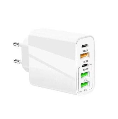Incarcator super fast charging, 120W, 3 porturi USB, 2 x Tip c PD 20W + 15W, 3.1A, QC 3.0, Led