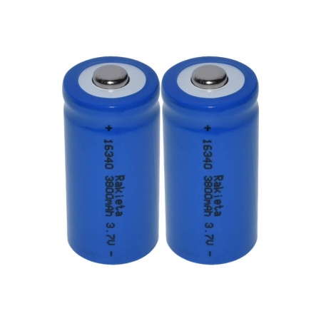 Set 2 acumulatori 16340 li-ion 3.7v 3800mah, reincarcabili, albastru