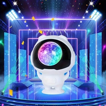 Proiector joc de lumini, led, RGB, rotativ, interior, in forma de astronaut, de camera, 1W, alb