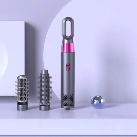 Uscator de par 3 in 1, multifunctional, 1000W, perie dreapta, rotunda, bucle, coafare