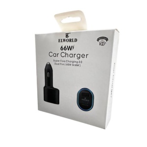 Incarcator auto fast charge, abs, , 12-32v, iesire pd 45w, usb 66w, negru