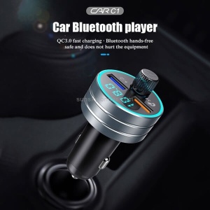 Modulator fm cu bluetooth, auto, 2 x USB, QC3.0, 3A, handsfree, fast charge, mp3 player, car kit, C1