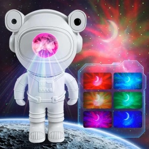 Proiector led galaxie, in forma de astronaut, pentru camera, copii, bluetooth, efect nebula, aurora