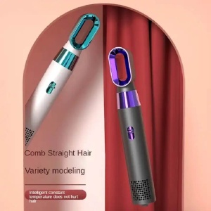 Uscator de par 3 in 1, multifunctional, 1000W, perie dreapta, rotunda, bucle, coafare