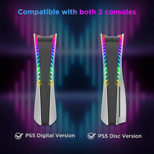 Banda RGB Led cu telecomanda pentru consola PS5 Playstation 5 USB, alba - Img 2