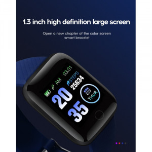 Ceas smartwatch negru, Bluetooth, Compatibil Android & IOS, Unisex, rezistent la apa, 116-PLUS