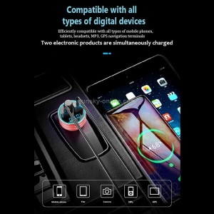 Modulator fm cu bluetooth, auto, 2 x USB, QC3.0, 3A, handsfree, fast charge, mp3 player, car kit, C1