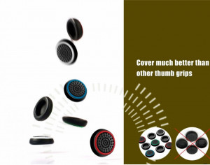 Thumb grip PS4, PS3, PS5, XBOX 360, pentru thumbstick gamepad set 2, calitate premium, Rosu, Negru