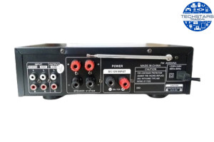 Amplificator audio cu Bluetooth, statie, USB, MP3, 2x50W, card SD, Bass, telecomanda, 12V, BT-7388