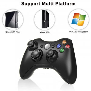 Controller xbox 360 cu fir, joystick profesional prin cablu USB pentru Xbox360 si PC, 2m, Negru