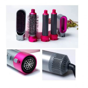 Perie de par cu uscator, multifunctional, 5 in 1, creponat, ondulat, indreptat, ceramica