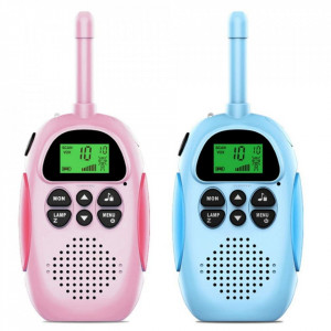Set 2 statie de vorbit pentru copii, Walkie Talkie, lanterna, raza de actiune 3KM, 1000 mAh, +3 ani, DJ100
