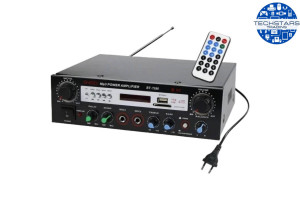 Amplificator audio cu Bluetooth, statie, USB, MP3, 2x50W, card SD, Bass, telecomanda, 12V, BT-7388