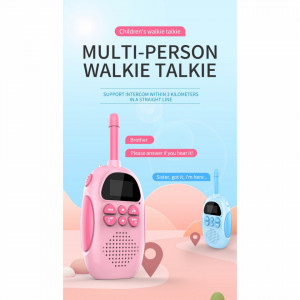 Set 2 statie de vorbit pentru copii, Walkie Talkie, lanterna, raza de actiune 3KM, 1000 mAh, +3 ani, DJ100