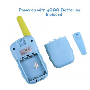 Set 2 statii walkie talkie copii, antena, lanterna, raza de actiune de pana 3 km, baterii, varsta recomandata +3 ani, albastru-roz