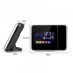 Ceas de camera cu Proiector si Termometru 8190, LCD, alarma, Negru