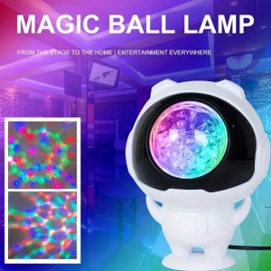 Proiector joc de lumini, led, RGB, rotativ, interior, in forma de astronaut, de camera, 1W, alb