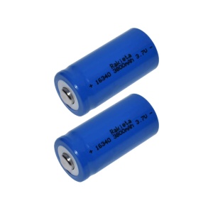 Set 2 acumulatori 16340 li-ion 3.7v 3800mah, reincarcabili, albastru