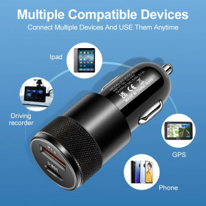 Incarcator auto usb, Tip C, Quick Charge, QC 3.0, 3.1A, 66W, incarcare rapida, compatibil cu iphone, samsung, xiaomi, huawei