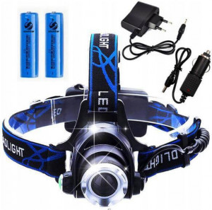 Lanterna pentru cap, CREE XM-L T6, 2 acumulatori 18650 inclusi, incarcator de masina inclus, Zoom reglabil – BL-6699-T6