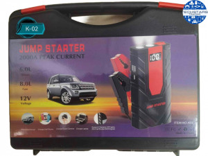 Starter auto multifunctional, acumulator extern, lanterna, 2000A, clesti pornire, 12V, K02