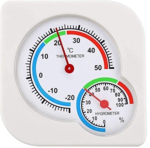termometru cu higrometru, cu suport pentru masa sau perete, analog, -20 pana la 50 grade Celsius