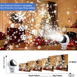 Proiector fulgi de nea, de camera, in forma de astronaut, LED, ninsoare, alb