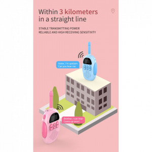 Set 2 statie de vorbit pentru copii, Walkie Talkie, lanterna, raza de actiune 3KM, 1000 mAh, +3 ani, DJ100