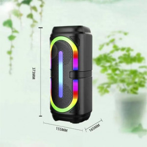 Boxa portabila radio fm, bluetooth, USB, microSD, AUX, intrare microfon, lumini RGB, CS-4404, negru