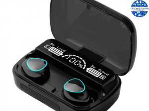 Casti wireless waterproof,  tws, bluetooth 5.1, microfon, display digital, ipx7, 3500mah, M10, negru