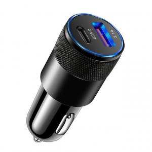 Incarcator auto usb, Tip C, Quick Charge, QC 3.0, 3.1A, 66W, incarcare rapida, compatibil cu iphone, samsung, xiaomi, huawei