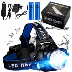 Lanterna pentru cap, CREE XM-L T6, 2 acumulatori 18650 inclusi, incarcator de masina inclus, Zoom reglabil – BL-6699-T6