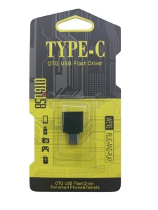Adaptor otg usb type-c - usb 3.0, pentru telefoane, tablete, dispozitive electronice, negru din fata