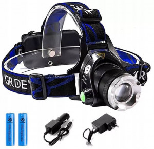 Lanterna pentru cap, CREE XM-L T6, 2 acumulatori 18650 inclusi, incarcator de masina inclus, Zoom reglabil – BL-6699-T6