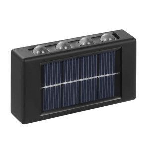 Set 2 bucati Lampa solara de perete cu 8 LED-uri, aplica A89-ST8, IP65, culoare lumina calda
